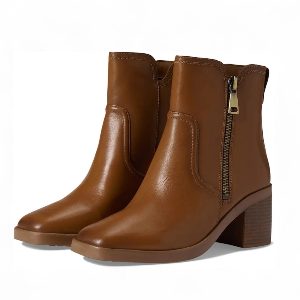 Naturalizer Emmy English Tan Brown Leather Ankle Boot Wide